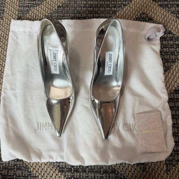 Jimmy Choo Ixia 95 Heel Silver Size 35 - Picture 4 of 9